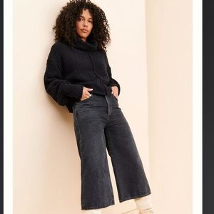 NWT Blue Citizens Of Humanity Emily Cropped Wide-Leg Jeans